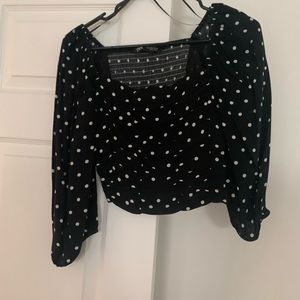 Zara polka dot crop top